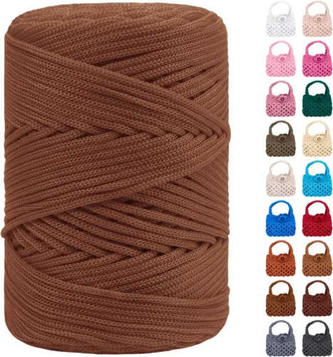 Vista 14 de Cordón de macramé de poliéster de 1/8 pulgadas x 169 metros, cordón de macramé trenzado de polipropileno, hilo de poliéster para tejer bolsos