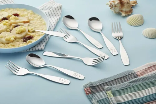 Vista 6 de ANNOVA - Juego de cubiertos para niños de 6 piezas de acero inoxidable - 3 tenedores, 3 cucharas de cena para niños, utensilios para niños, juego