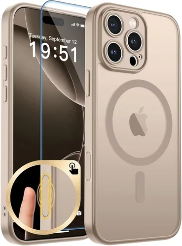 Vista 220 de zapica Funda magnética para iPhone Air, con protector de pantalla de vidrio templado, compatible con MagSafe, translúcida mate, a prueba de golpes
