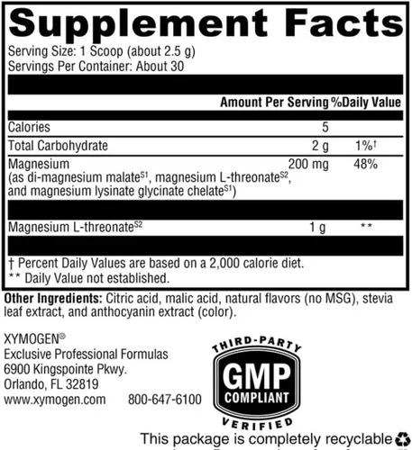 Vista 4 de XYMOGEN OptiMag Neuro, sabor a bayas mixtas, 2.64 onzas
