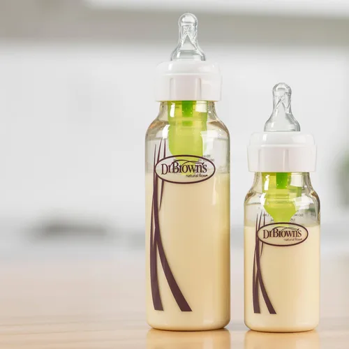 Vista 5 de Dr. Brown's Anti-Colic Options+ Biberón estrecho PPSU, 4 onzas, paquete de Ámbar