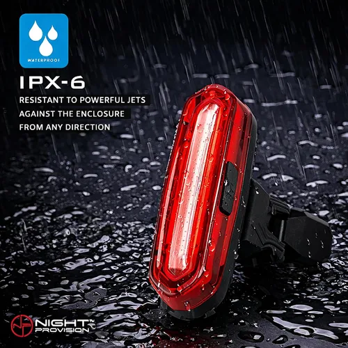 Vista 7 de Super Bright Rear Bike Light - Red & White Back LED - USB-C Rechargeable 14hr Max - Best Safety Flashing Lights - Visible for Night Riding, Adults
