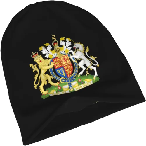 Vista 3 de Reino Unido Inglaterra Real Escudo de Armas Reino Unido Adulto Sombrero de Punto Beanie Invierno Cálido Cráneo Sombrero - Hombres Mujeres