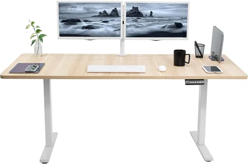 Vista 79 de VIVO DESK-KIT-E2B1B - Escritorio eléctrico de pie con motor doble, ajuste de altura de memoria, serie E2B, marco negro superior negro, DESK-KIT-E2B1B