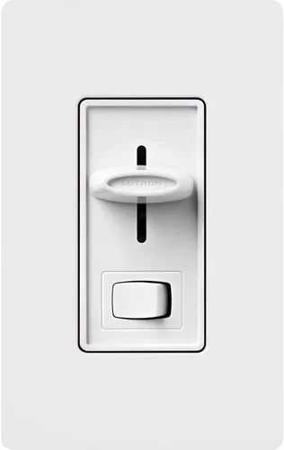 Vista 2 de Lutron Electronics, SFSQ-LFH-WH, control de velocidad de ventilador de techo, con interruptor de prendido y apagado de luz, color blanco