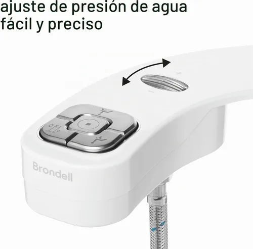 Vista 3 de Brondell FSP-250 FreshSpa Thinline Accesorio esencial de bidé de precisión para asientos de inodoro con presión de agua ajustable, control de brazo
