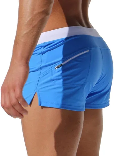 Vista 2 de TONLEN Traje de baño corto para hombre con bolsillo con cremallera