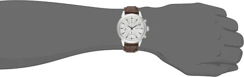 Vista 3 de Bulova Reloj marrón automático suizo 63C107 Gemini con pantalla analógica para hombre, plateado, Tono plateado