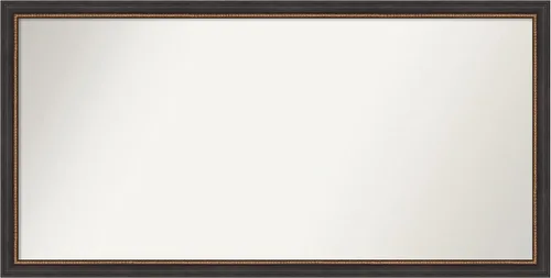 Vista 128 de Amanti Art Espejo de baño negro para sobre el fregadero, 23 x 23 pulgadas, espejo cuadrado negro Ashton, marco de madera tradicional mediano, se