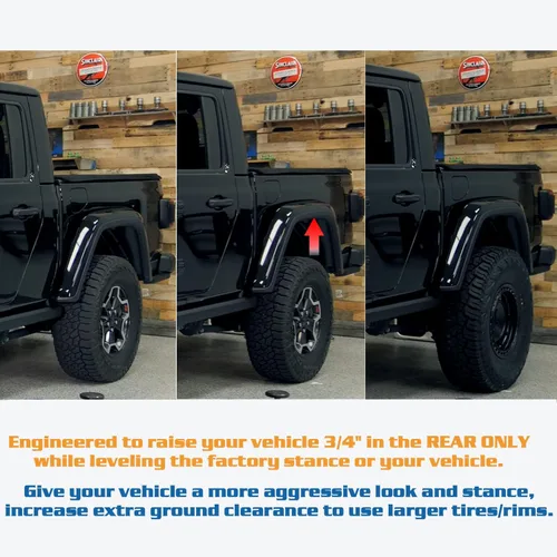 Vista 5 de Yoursme KJ09192 Kit de elevación trasera de 3/4 pulgadas para Jeep Gladiator JT 2020 Kit de elevación trasera de suspensión de 0.75 pulgadas, 2