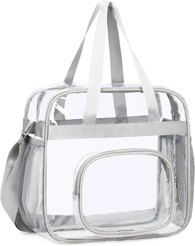 Vista 23 de Bolsas transparentes aprobadas para estadios, bolsa transparente + correa para el hombro, bolsa transparente grande