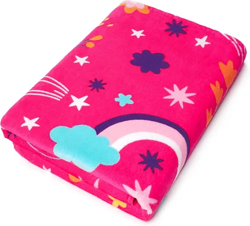 Vista 5 de Softerry Love Unicorn - Toalla de playa con diseño de arcoíris, 30 x 60 pulgadas, 100% terciopelo de algodón (30 x 60 pulgadas, rosa)