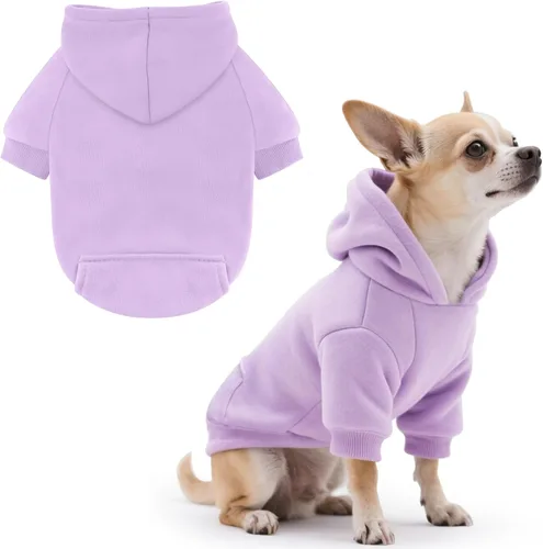 Vista 3 de Idepet Sudaderas con capucha para mascotas perros, ropa para perros pequeños, chaleco para chihuahua, abrigo cálido, chaqueta de otoño, conjuntos