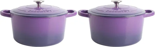 Vista 30 de Crock-Pot Horno Holandés Artesanal Redondo de Hierro Fundido Esmaltado, 3 Cuartos, Aqua