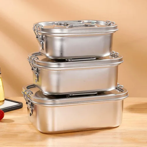 Vista 8 de Lonchera grande de acero inoxidable para adultos con tapa a prueba de fugas y cerraduras seguras, 36 onzas líquidas para variedad de alimentos
