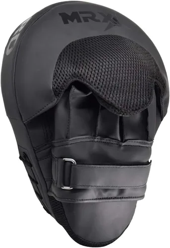 Vista 3 de MRX Gel Tech - Gancho de boxeo y almohadillas de Jab MMA Focus Guantes de entrenamiento Thai Kick Strike Shield Curvo Negro/Blanco