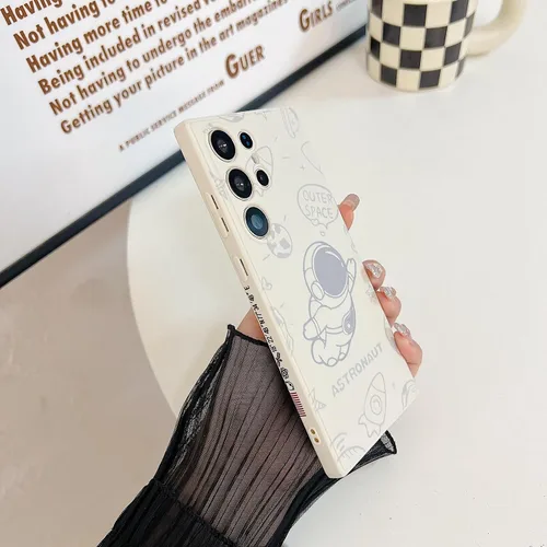 Vista 29 de Yonds Queen para Samsung Galaxy S21 Funda Linda, Cubierta de Parachoques Elegante con Diseño de Astronauta de Dibujos Animados, Espacio, Luna