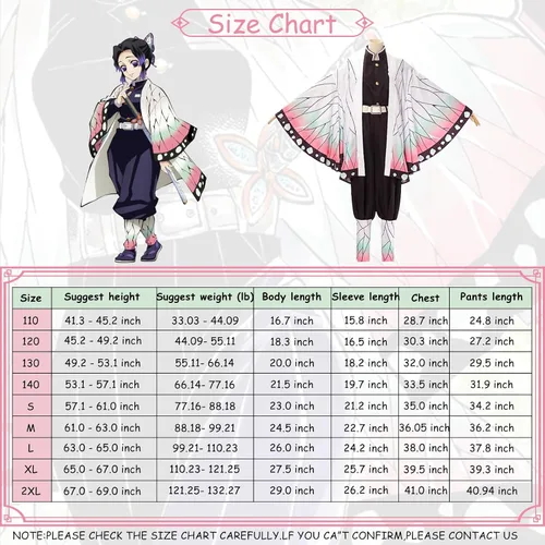 Vista 6 de TSCMRCDC Cosplay Costume Kochou Shinobu Anime Cosplay Costume Outfits Cape Christmas Halloween Uniform for Kids and Adult