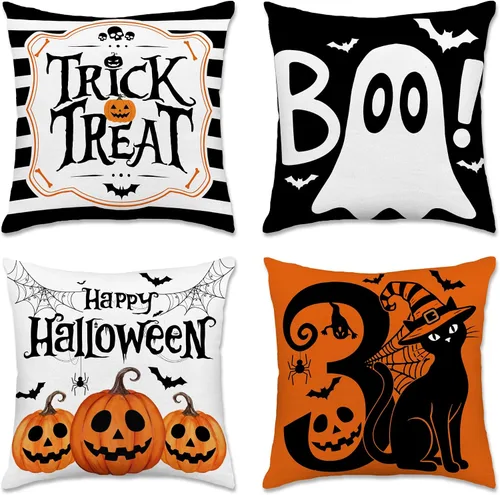 Vista 36 de pinata Juego de 4 fundas de almohada de otoño de 18 x 18 pulgadas