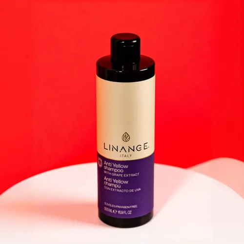Vista 4 de LINANGE Champú anti amarillo con extracto de uva y pigmento violeta, 16.9 oz.