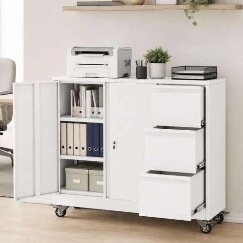 Vista 19 de 2 Drawer File Cabinet with Lock, Small Filing Cabinet for Home Office Negro