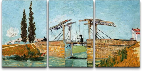 Vista 161 de wall26 Lienzo enmarcado para pared, juego de arte con flores de almendra de Vincent Van Gogh, naturaleza, ilustraciones de área silvestre, bellas