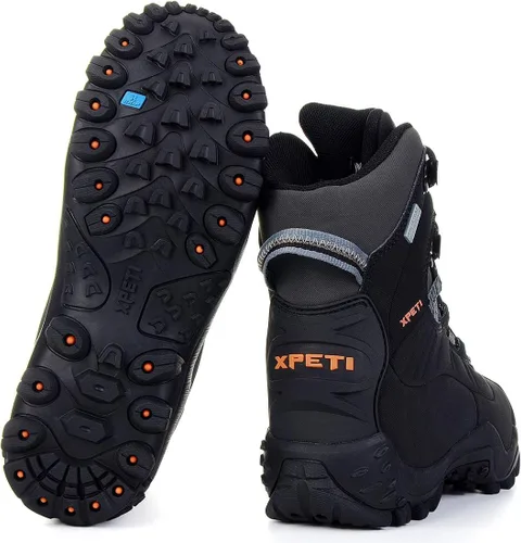 Vista 6 de XPETI Botas de senderismo para mujer Thermator Mid High Top impermeables para exteriores
