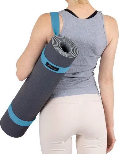 Vista 4 de ProsourceFit Yoga Mat Carrying Sling, Easy Adjustable Carry Strap 152cm Long Cotton - Multicolor Agua