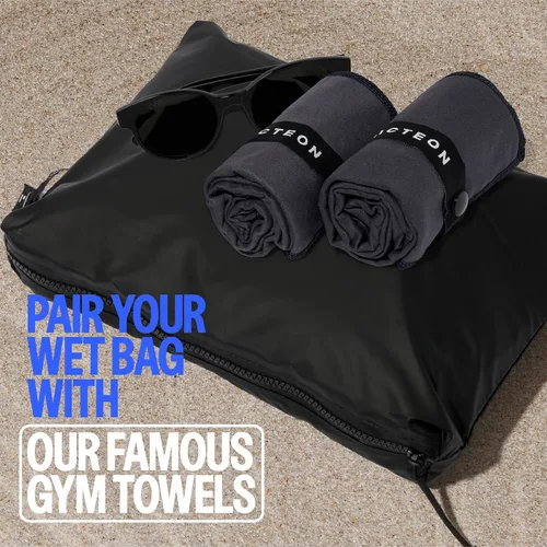 Vista 6 de Acteon Bolsa de gimnasio en seco y húmedo, organizador grande de traje de baño y ropa resistente al agua, para piscina, bolsas de entrenamiento