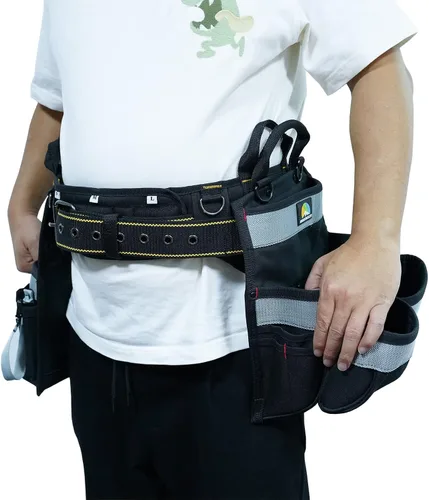 Vista 8 de MELOTOUGH Cinturón de herramientas acolchado para hombre con correa de asa, cinturón de trabajo resistente con anillo D, cintura ajustable de 36 a