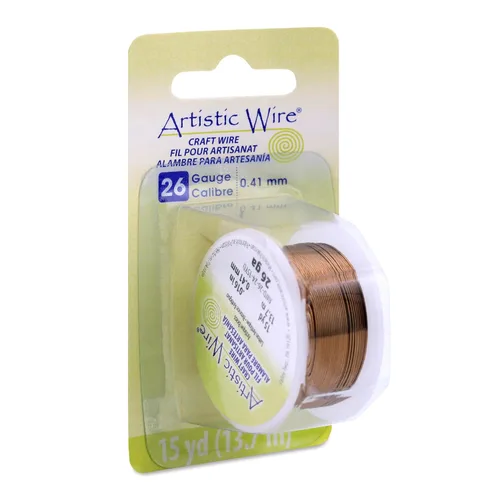 Vista 13 de Artistic Wire, alambre para manualidades de calibre 18, resistente a las manchas, color cobre envejecido en color latón antiguo, 4 yardas