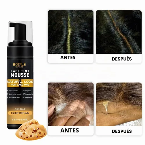 Vista 7 de Mousse de Tinte para Encaje de Pelo Fundido, 6.8 fl oz Mousse de Tinte para Encaje para Mujeres, Pelucas de Encaje, Toupees y Piezas de Cabello