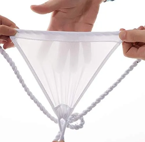 Vista 7 de Tangas de seda de hielo para hombre con parte trasera en T, tanga de talle bajo