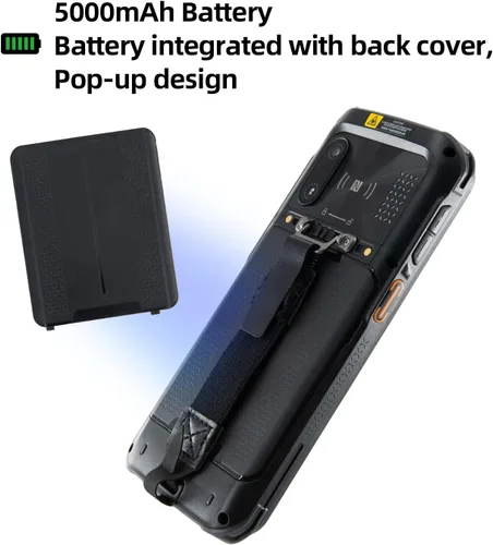 Vista 4 de Android 11 escáner de código de barras portátil portátil, escáner PDA de 5.5 pulgadas, con captura de datos de código de barras 1D 2D Honeywell