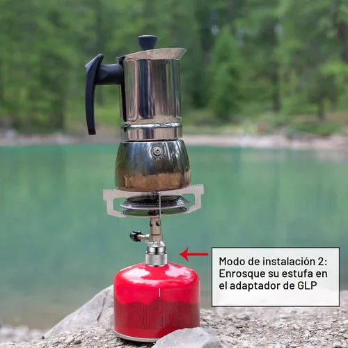 Vista 6 de Hotop Adaptador de estufa de camping de 2 piezas, propano de 1 libra a