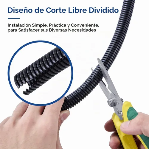 Vista 3 de Cubierta de gestión de cables de 1/2 pulgada 10 pies, telar dividido YCLYC, protectores de cable contra mascotas, tubo protector de cable, conducto