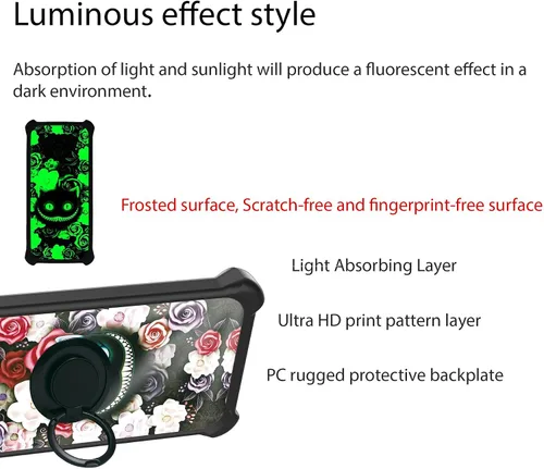 Vista 3 de jioeuinly Funda para Honor X50i 5G compatible con Honor X50i 5G con protector de pantalla de vidrio templado, soporte de anillo, efecto luminoso