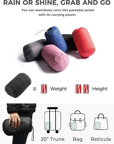 Vista 4 de Wantdo - Chaqueta corta de plumón, ultra ligera, para mujer, empaquetable