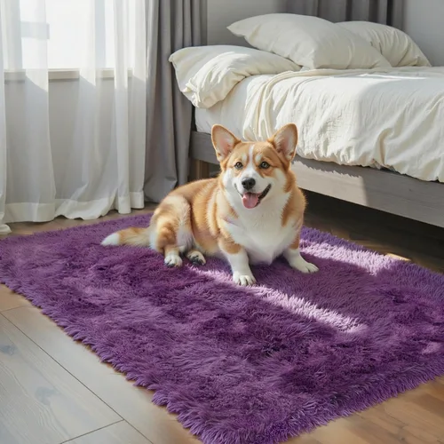Vista 103 de Alfombras pequeñas de 2 x 3 pies, alfombra negra para dormitorio, alfombra moderna de pelo largo, alfombra pequeña, alfombra de noche esponjosa