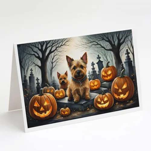 Vista 19 de Caroline's Treasures DAC2042GCA7P Golden Retriever - Tarjetas de felicitación y sobres de Halloween espeluznantes, paquete de 8 tarjetas en blanco
