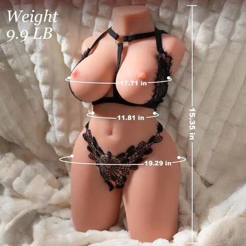 Vista 4 de Muñeca sexual realista masturbador masculino, muñecas sexuales femeninas AUSLOVE con vagina texturizada, anal apretado y pechos grandes suaves
