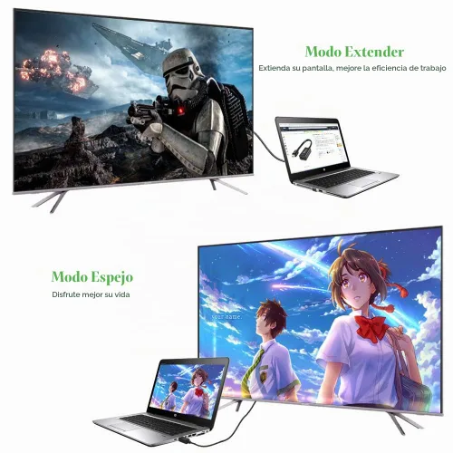 Vista 6 de Paquete de 2 cables DisplayPort a HDMI 4K de 6 pies, cable macho a
