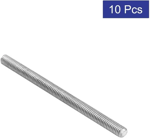Vista 4 de uxcell M3 x 2.362 in 0.020 in Pitch 304 Varillas totalmente roscadas de acero inoxidable barra 10 piezas