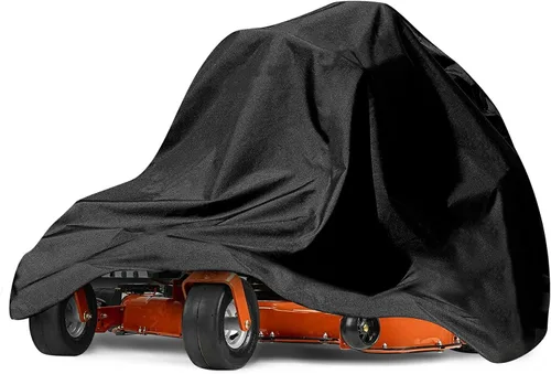 Vista 7 de Cubierta para cortacésped de giro cero, ajuste universal 210D, impermeable, UV, resistente al polvo y al viento para protección al aire libre