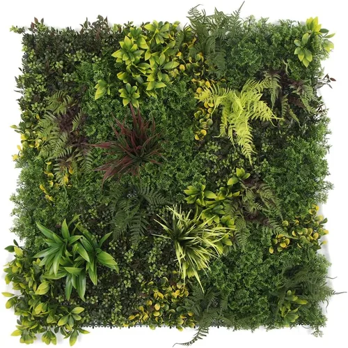 Vista 10 de ULAND Paneles de pared de plantas artificiales, 1 pieza de 40 x 40 pulgadas, decoración de fondo de pared de césped verde, hojas de hiedra