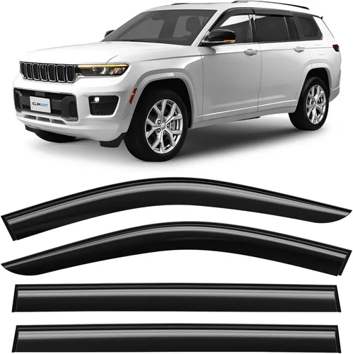 Vista 12 de CLIM ART - Protectores de lluvia increíblemente duraderos para Jeep Cherokee 2014-2023, deflectores de ventana originales con cinta adhesiva