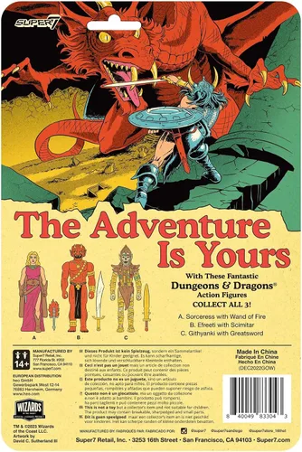 Vista 4 de Super7 Dungeons & Dragons Efreeti - Figura de acción de Dungeons & Dragons de 3.75 pulgadas con accesorio, coleccionables vintage y juguetes retro