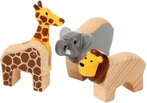 Vista 4 de BRIO World 33960 Safari Adventure Set - Juego de tren de juguete de madera con certificación FSC de 26 piezas para niños a partir de 3 años Juego