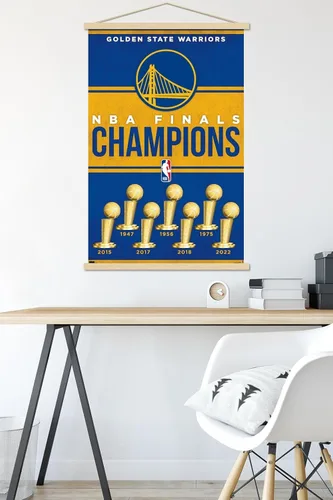 Vista 5 de Trends International NBA Golden State Warriors - Póster de pared de Champions 23, 22.37 x 34.00 pulgadas, paquete de impresión premium y colgador