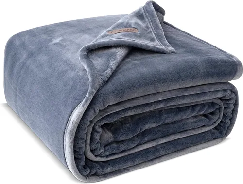 Vista 9 de Mellowdy Manta de franela extra gruesa y mullida (gris oscuro, 60x80) - Manta cálida de tamaño individual de 500GSM para invierno, otoño Suave